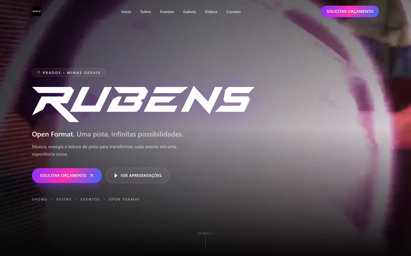 Prévia do site DJ Rubens